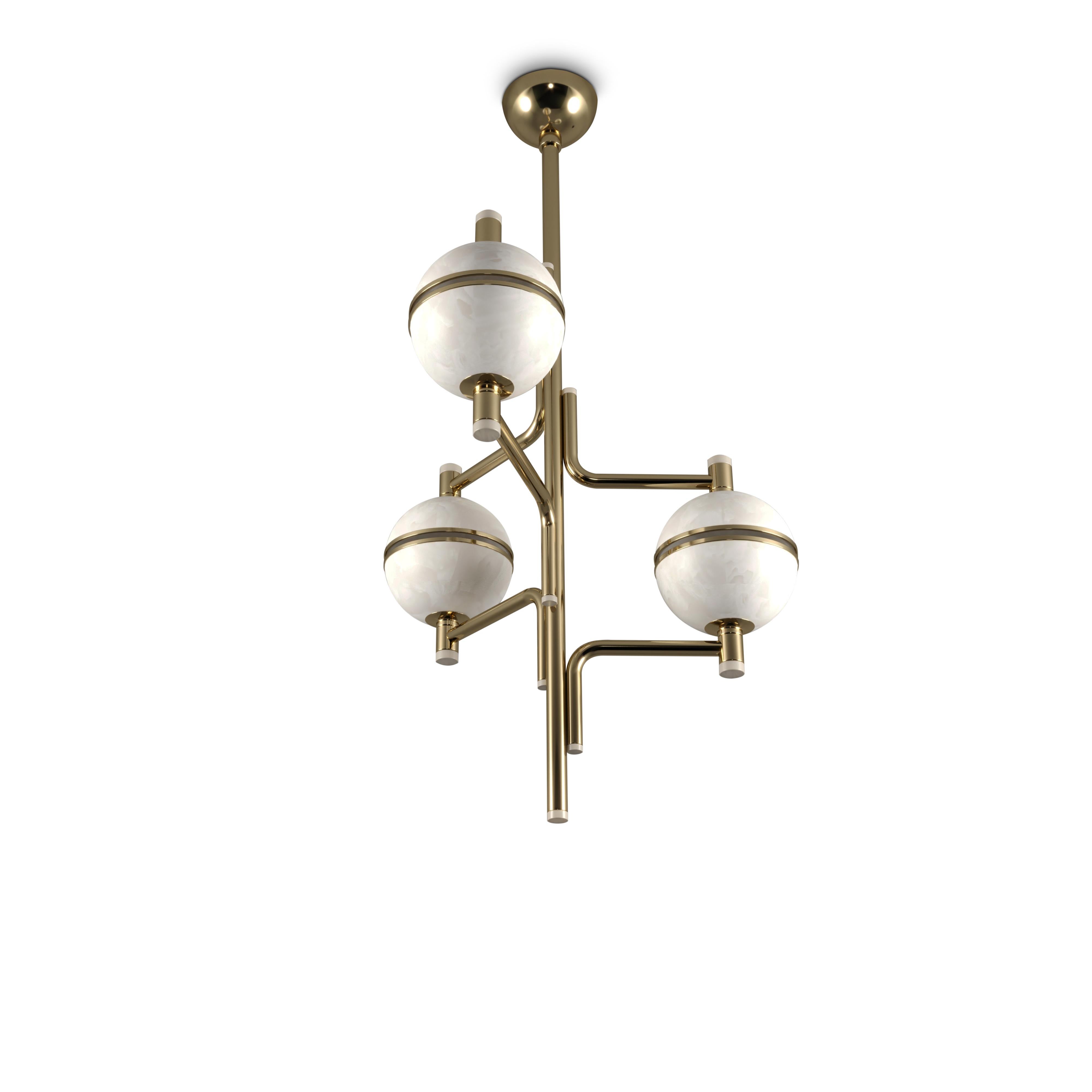 XXI secolo e contemporaneo 21st Andros II Lampada a sospensione in alabastro Made in Portugal di Creativemary in vendita