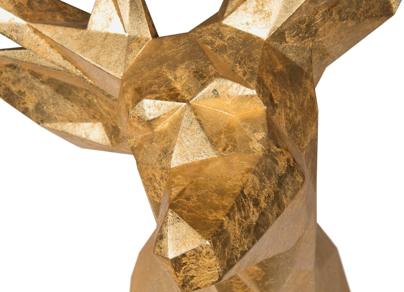 Geschnitztes Holz-Goldblatt-Accessoire mit Geweihhalterung, hergestellt in Portugal von Malabar, 21. Jahrhundert im Angebot 1