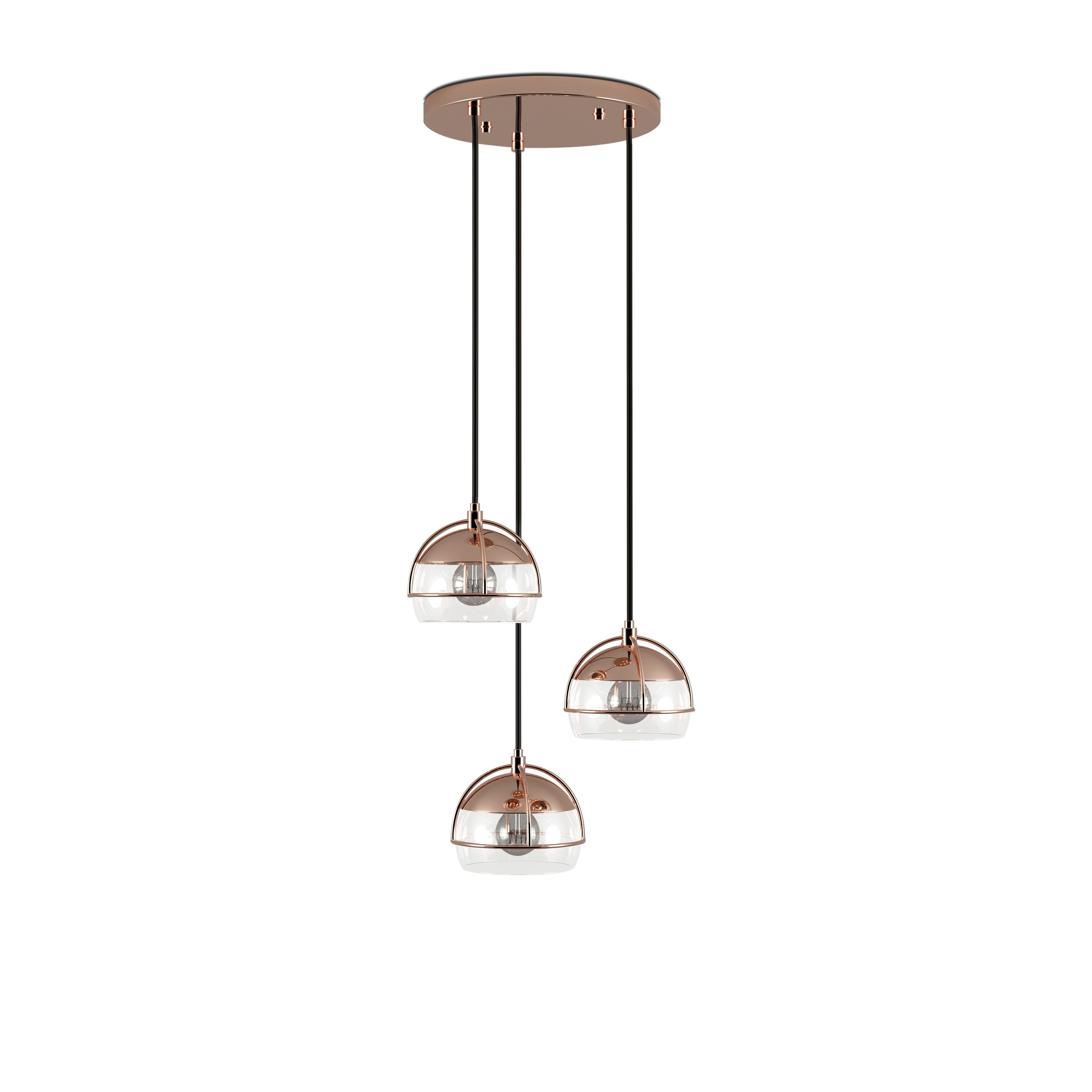 21st Black Widow III Lampada a sospensione in ottone e vetro Made in Portugal di Creativemary in vendita 2