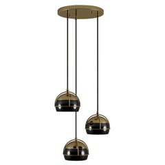 21st Black Widow III Pendant Lamp Brass Glass Made in Portugal by Creativemary