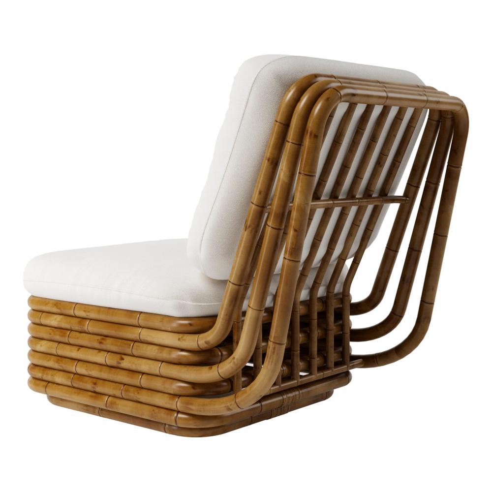 21st Bohemian 72 Collection Rattan Lounge Chair Designed by Gabriella Crespi In New Condition In Paris, FR