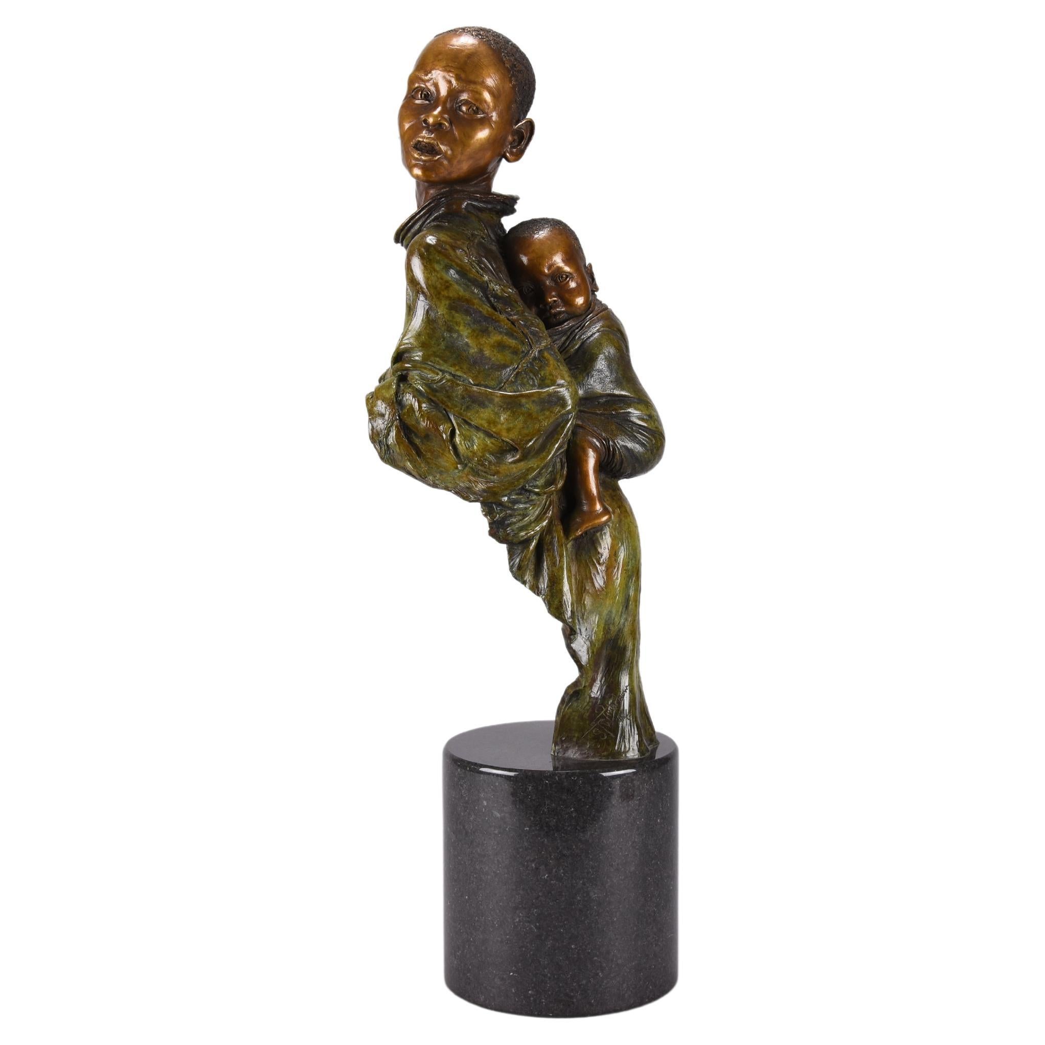 21st C Bronze Entitled "He Ain't Heavy, He's My Brother" by Steve Winterburn For Sale