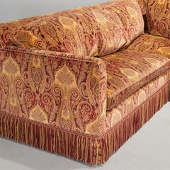 21st C. Custom Jewel Toned Paisley Velvet Sectional with Queen Sleeper