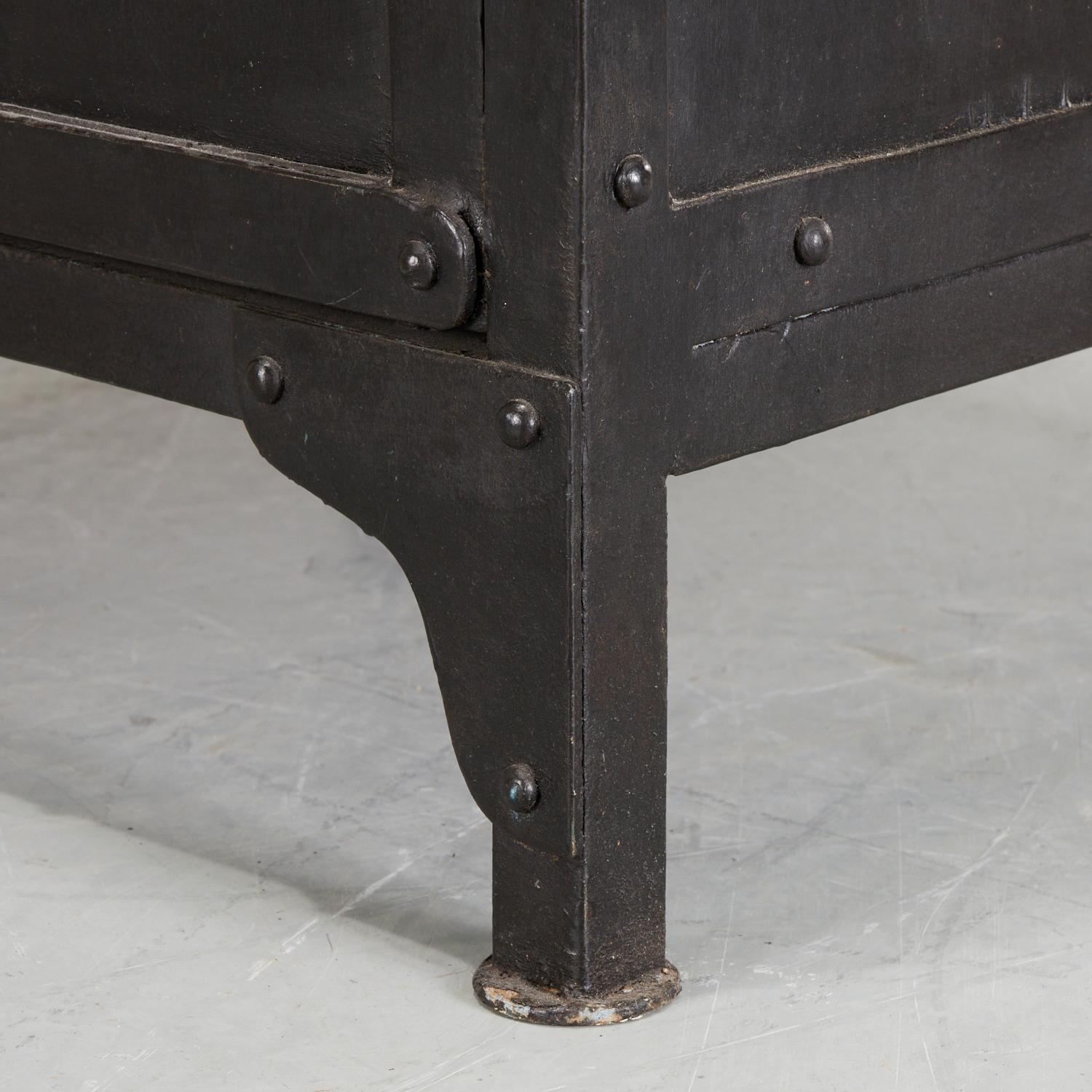 21st C. Industrial Side Cabinet With Interior Shelf in Forged Iron By Butler  In Good Condition In Morristown, NJ