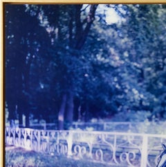 21st c. Large Framed James Billings Fine Art Cobalt Blue Tone Photograph