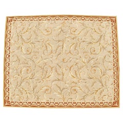 21st C. Pale French Savonnerie Style Wool Carpet with Foliate Vine Pattern