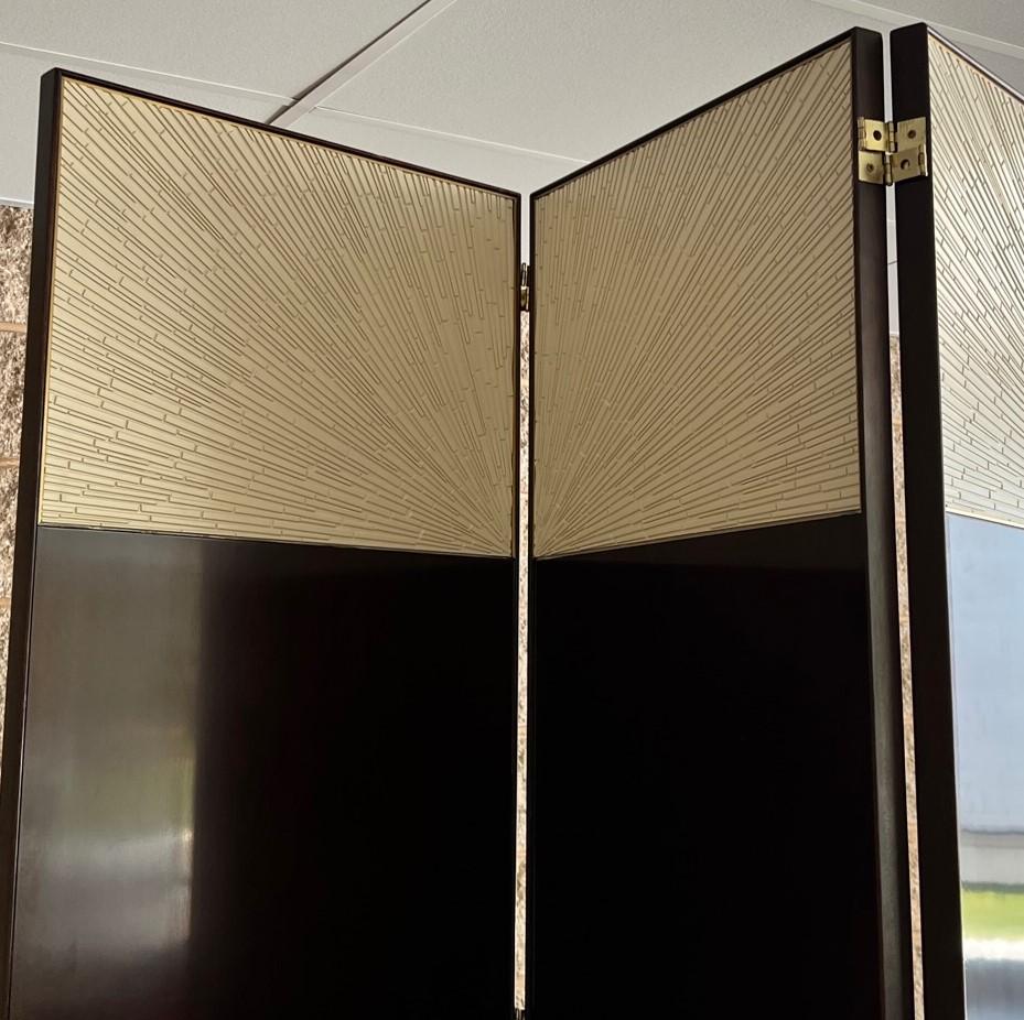 Art Deco 21st C. Thomas Pheasant for Baker - Large 3 Panel Mahogany Room Divider  For Sale