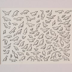 21st C. Tom Nussbaum - 95 Birds - Framed Graphite Drawing on Bristol Plate