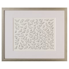 21st C. Tom Nussbaum - 95 Oiseaux - Dessin de graphite encadré sur plaque Bristol