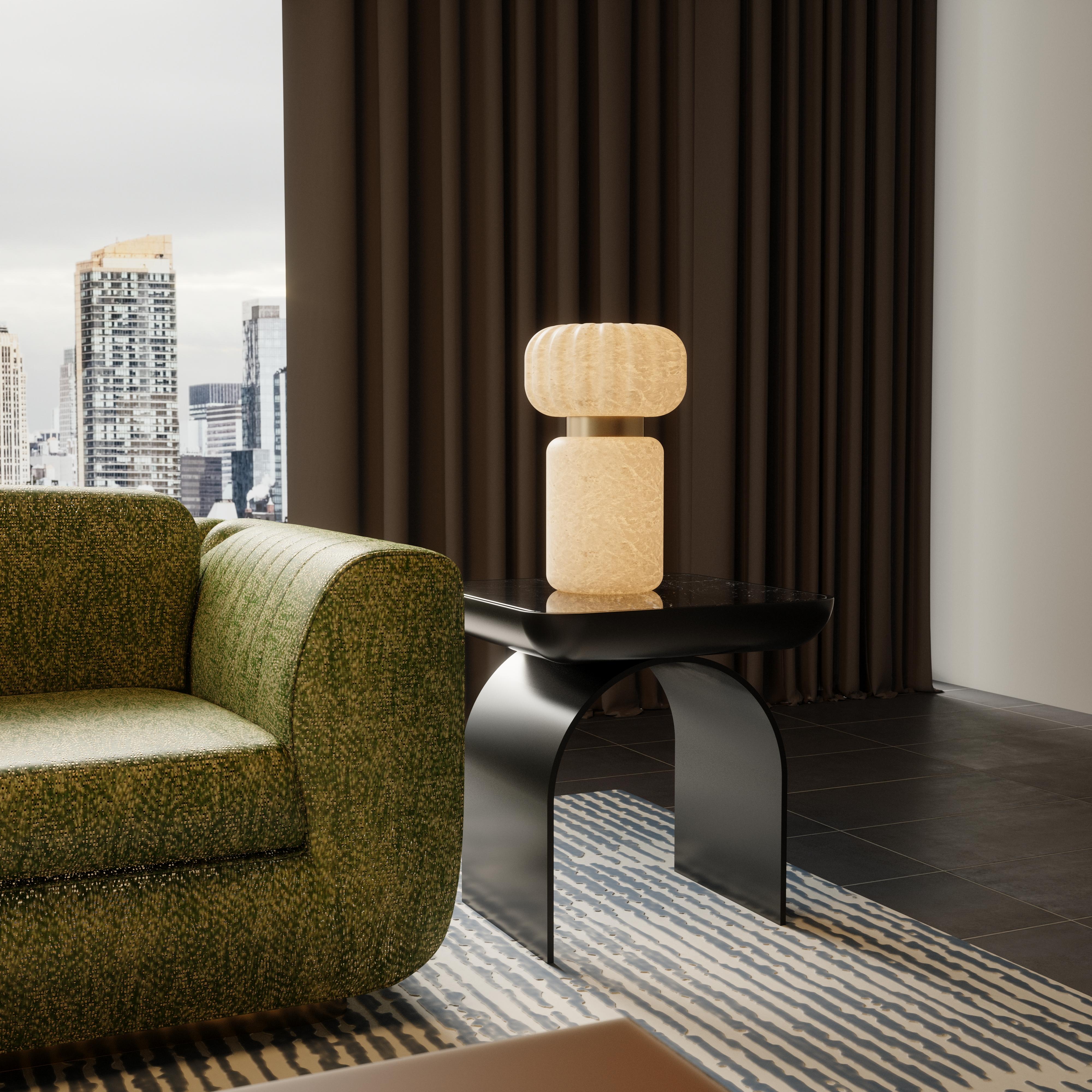 21st California Side Table Wood Metal Marble Made in Portugal par Porus Studio en vente 5