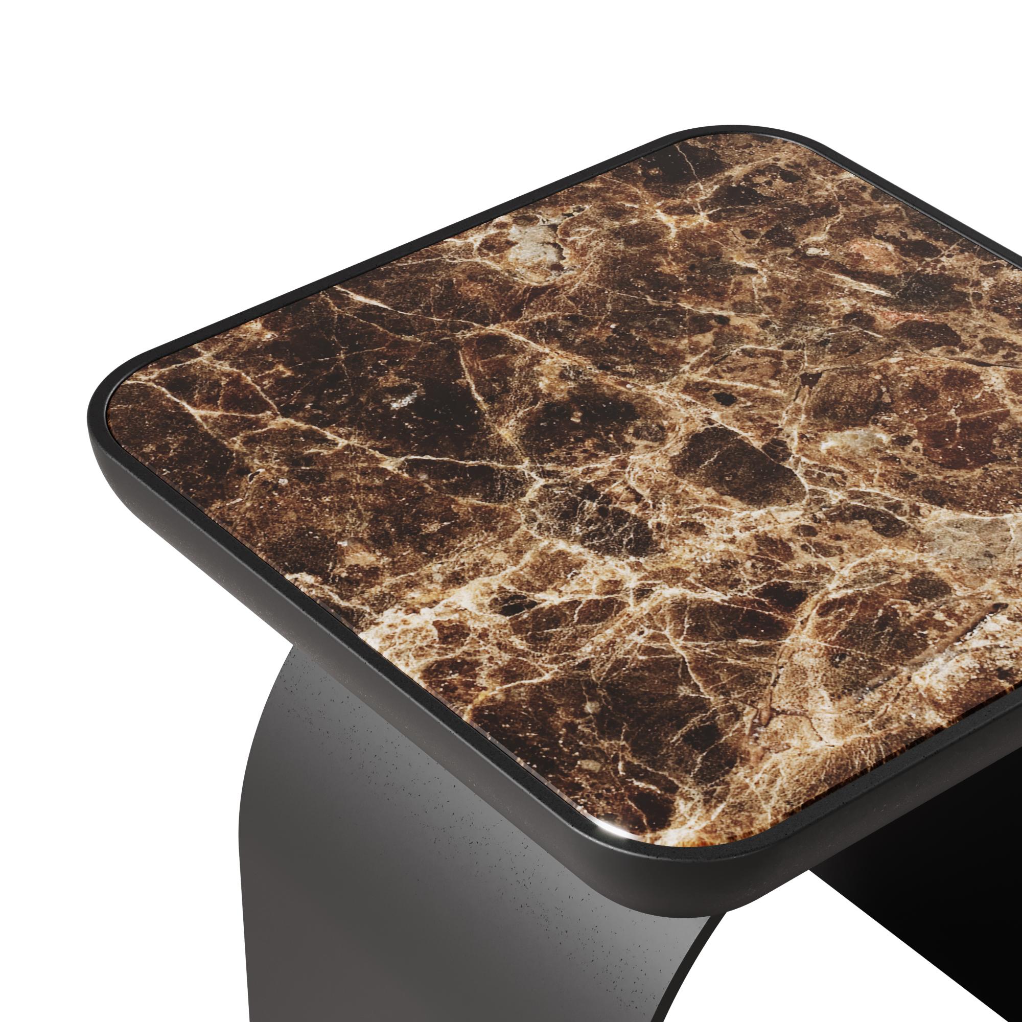 21st California Side Table Wood Metal Marble Made in Portugal par Porus Studio en vente 2