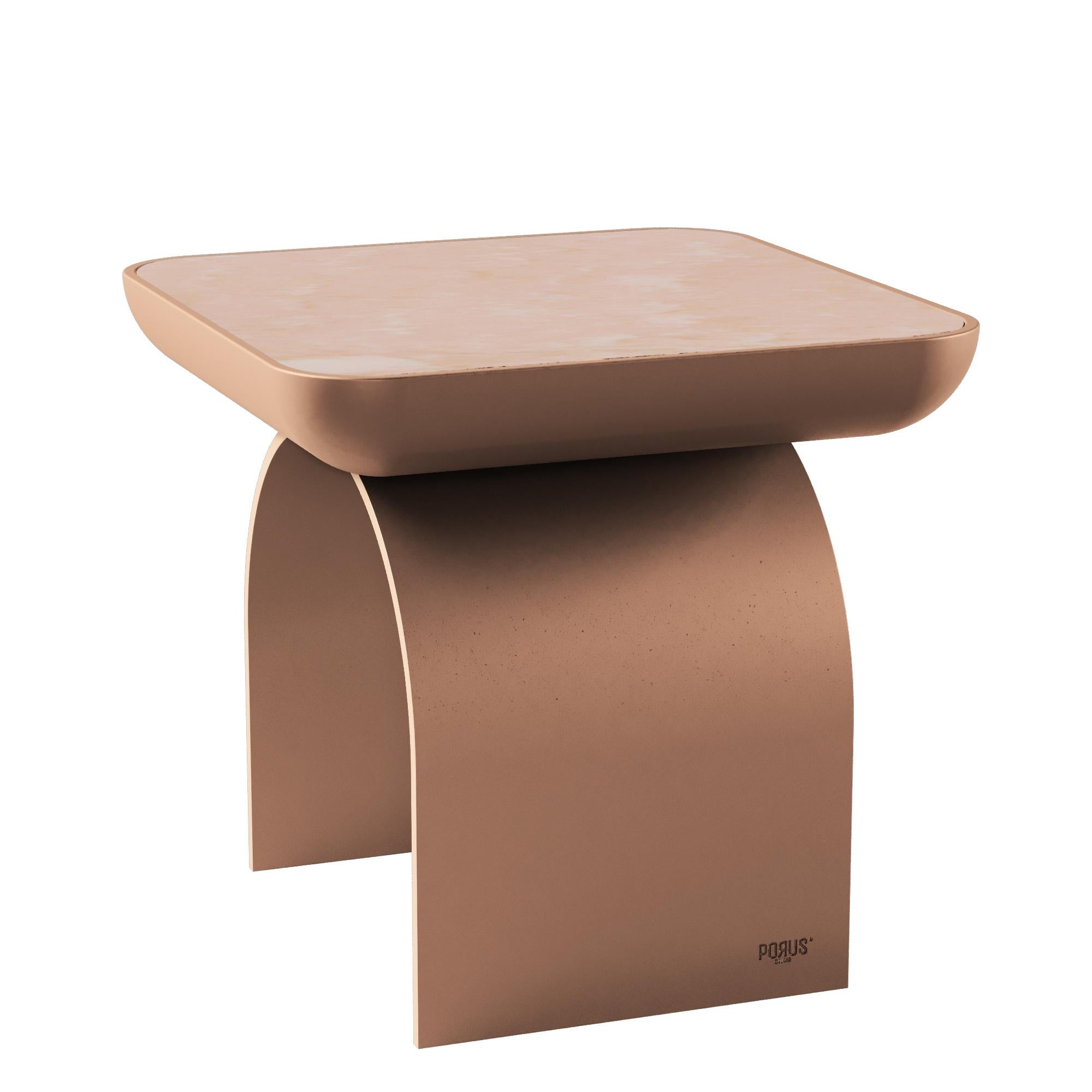 21st California Side Table Wood Metal Marble Made in Portugal par Porus Studio en vente 3