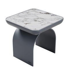 Mesa auxiliar California 21 Madera Metal Mármol Fabricada en Portugal por Porus Studio