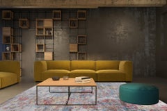 Contemporary Indian Hand-Knotted Wool & Silk Rug, 9' x 12', Abstract