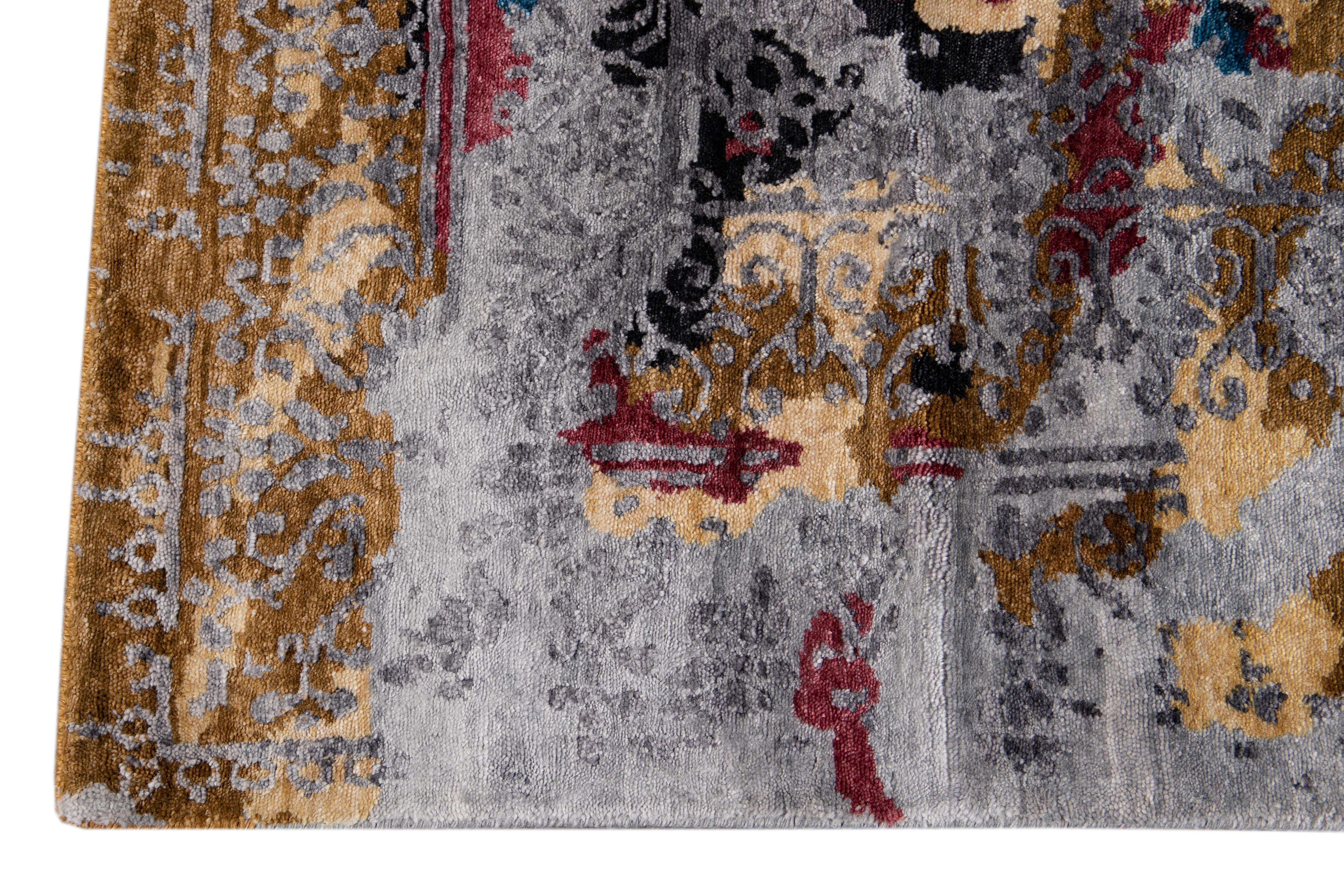 21st Century Modern Wool and Silk Rug In New Condition For Sale In Norwalk, CT