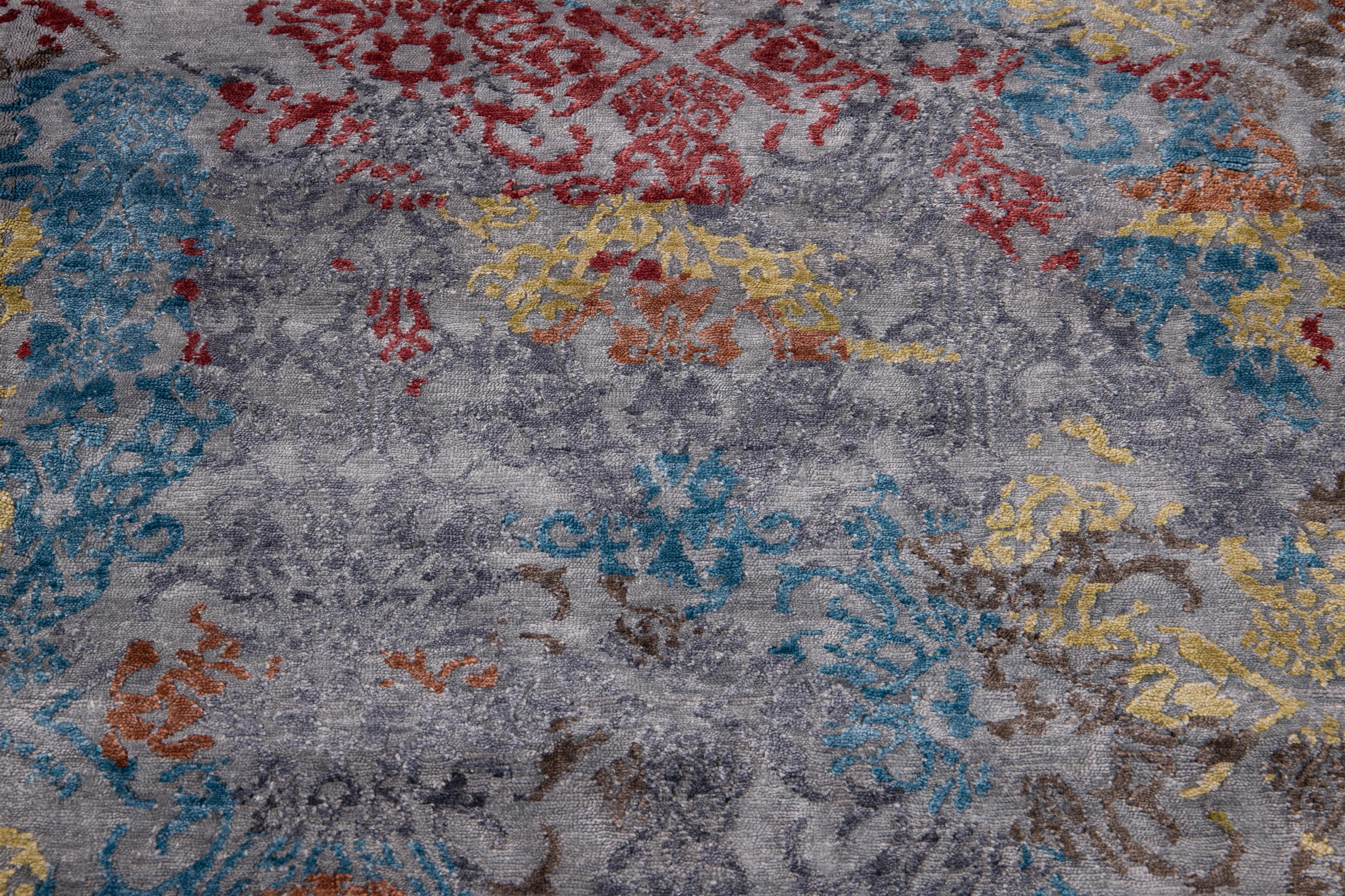 21st Century Modern Wool and Silk Rug For Sale 4