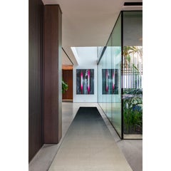 Tappeto Runner Design Sfumato Blu Beige Contract by Deanna Comellini 100x240 cm