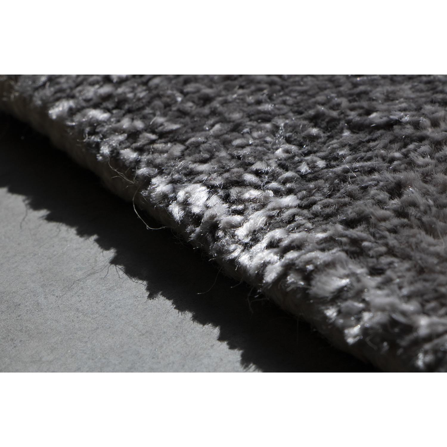 Indian 21st Cent Luxury Shiny Velvety Silvery Rug by Deanna Comellini In Stock 60x120cm For Sale