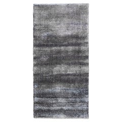 21st Cent Luxury Shiny Velvety Silvery Rug by Deanna Comellini In Stock 60x120cm