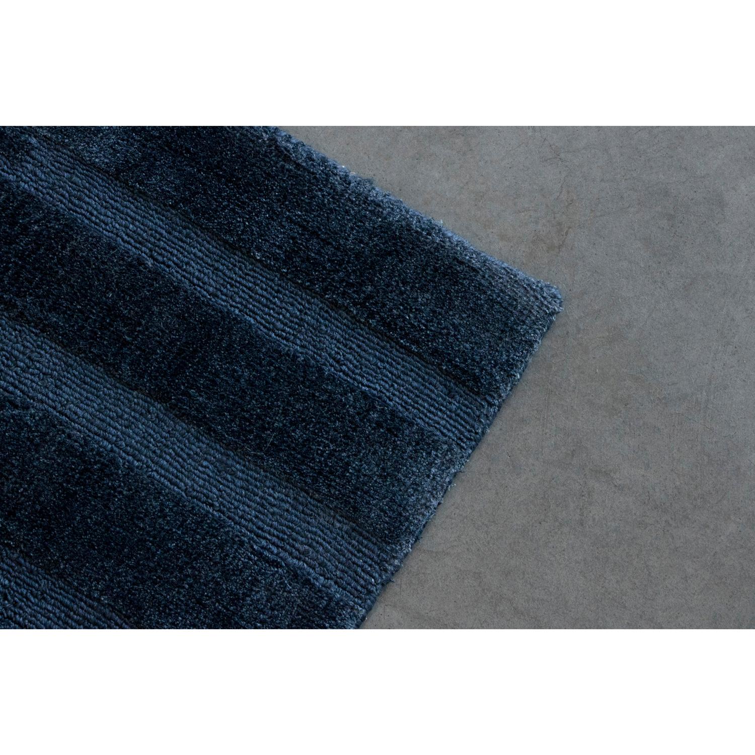 Contemporary 21st Cent Natural Striped Spring Blue Rug by Deanna Comellini In Stock 250x350cm For Sale