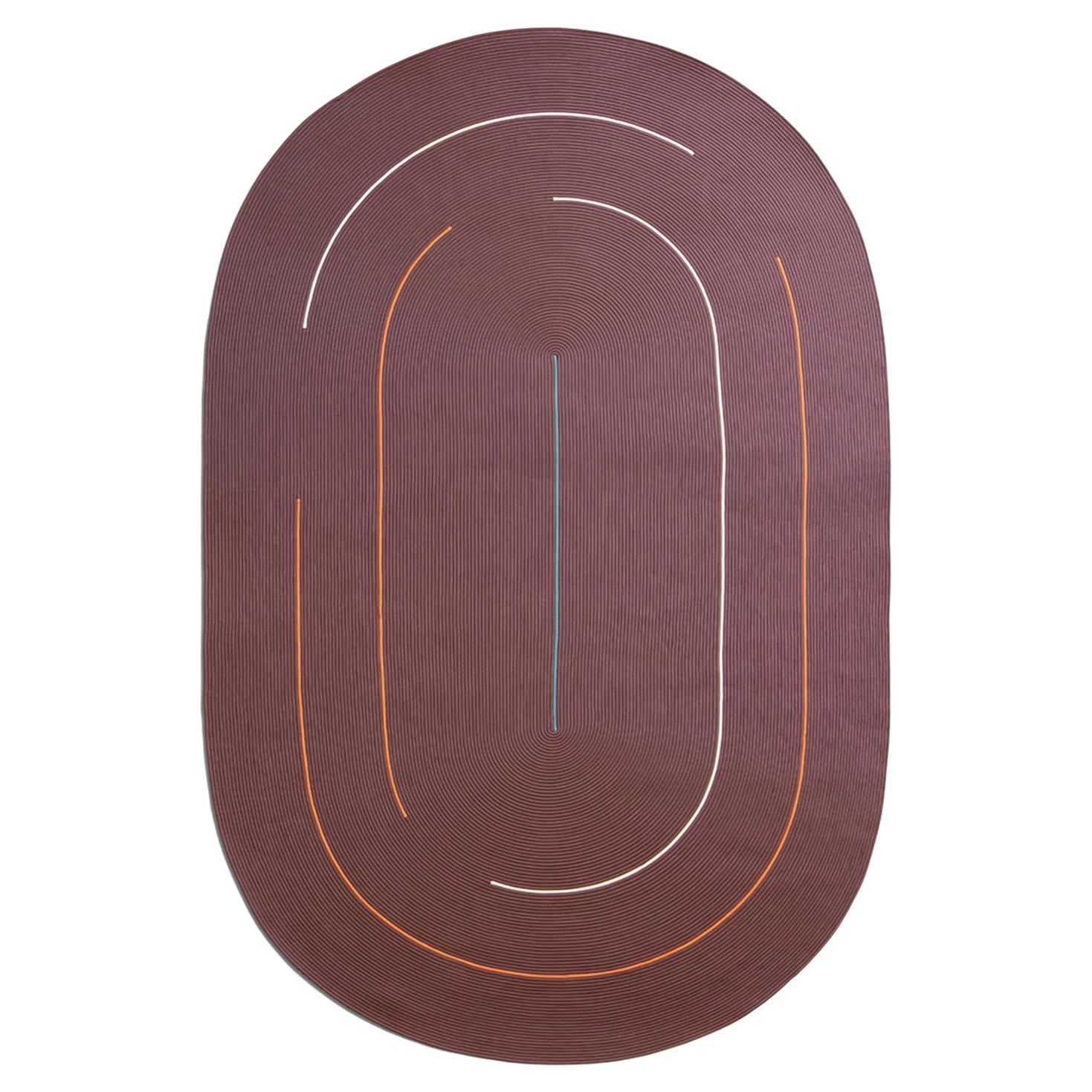 Tappeto Moderno Design Esterni Interni Rosso Ovale by Deanna Comellini 200x300cm