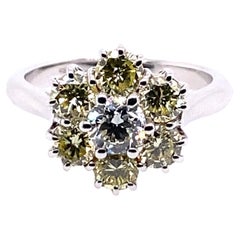 21st Century 18 Karat Gold, F/G VS Yellow and VVS White Diamond Ring