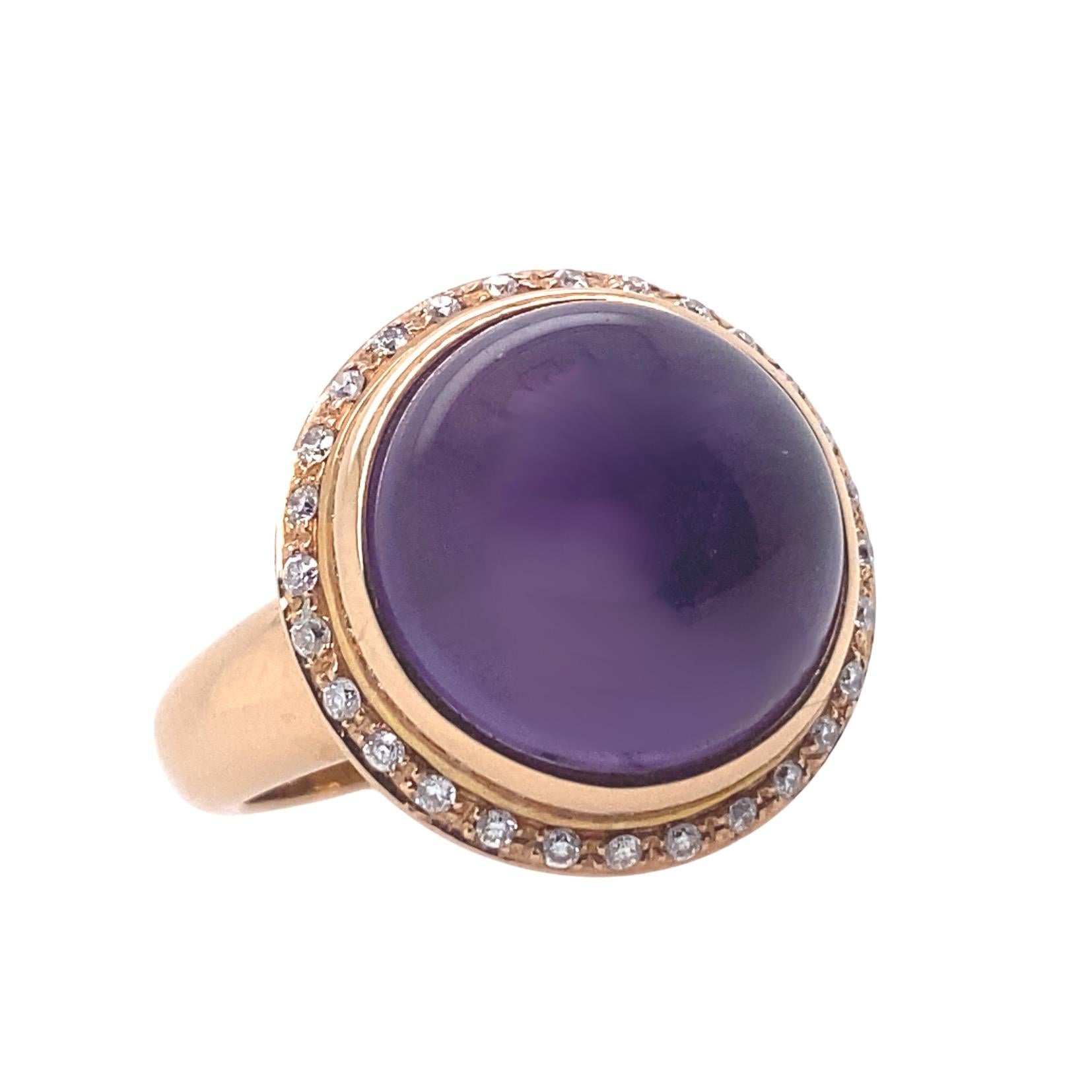 Elevate your style with this stunning amethyst cocktail ring, a true statement piece that exudes luxury and sophistication. Crafted with meticulous attention to detail, this ring showcases the captivating beauty of an exceptional amethyst