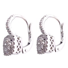 21st Century 18-Karat White Gold .49-Carat G-VS Diamond French Back Earrings