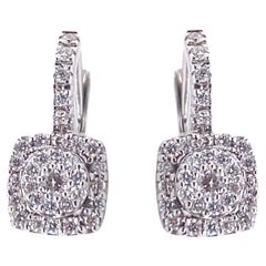 21st Century 18-Karat White Gold .49-Carat G-VS Diamond French Back Earrings