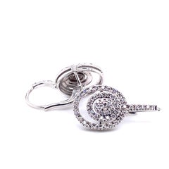21st Century 18-Karat White Gold .64-Carat G-VS Diamond French Back Earrings