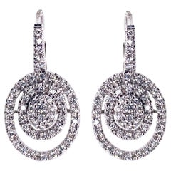 Boucles d'oreilles 21e siècle en or blanc 18 carats avec diamant G-VS de 0,64 carats