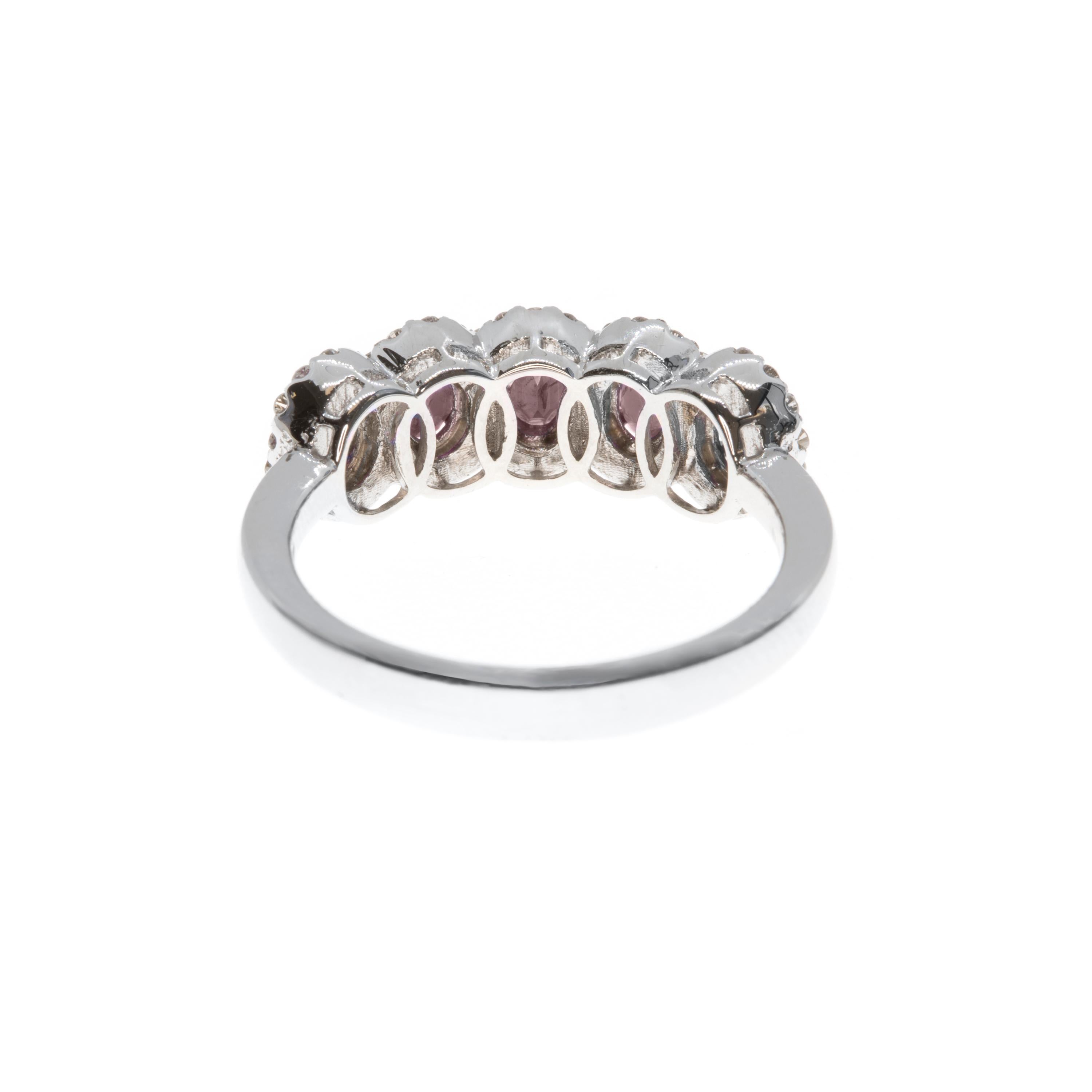 Contemporary 21st Century 18 Karat White Gold Diamond and Ruby Cocktail or Anniversary Ring For Sale