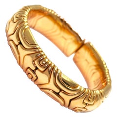 21ème siècle 1988 Bulgari Yellow Gold Semi-Rigid Bracelet Bangle