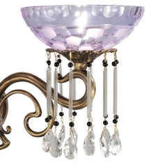 21st Century, 2-lights applique in burnished bronze and crystal in liberty style