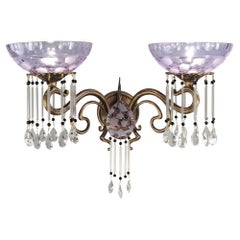 21st Century, 2-lights applique in burnished bronze and crystal in liberty style