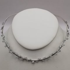 Collier ras du cou en or blanc 18 carats avec diamants de 3,33 carats, XXIe siècle