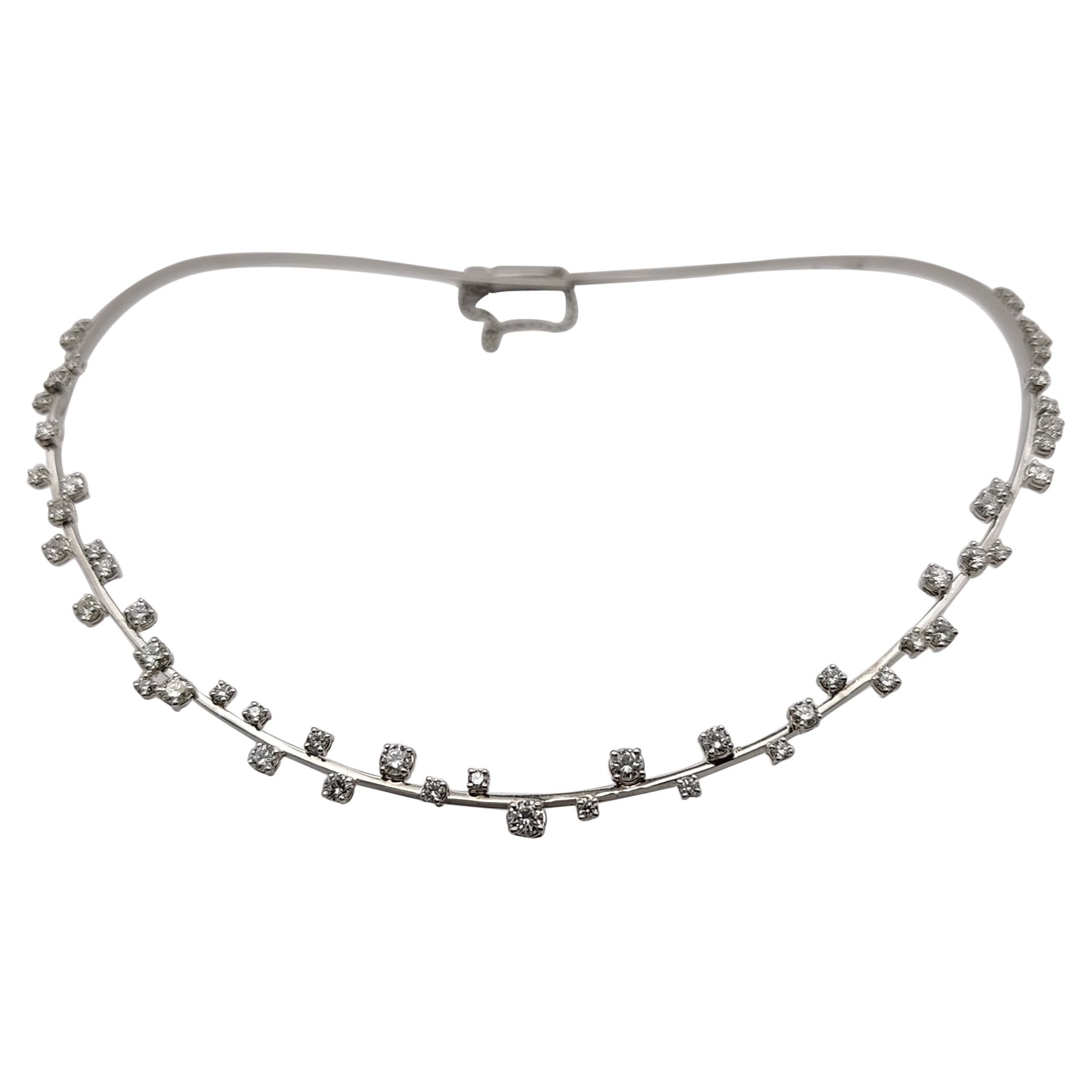 Choker-Halskette aus 18 Karat Weißgold mit 3,33 Karat Diamanten aus dem 21. Jahrhundert