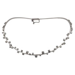 Collier ras du cou en or blanc 18 carats avec diamants de 3,33 carats, XXIe siècle