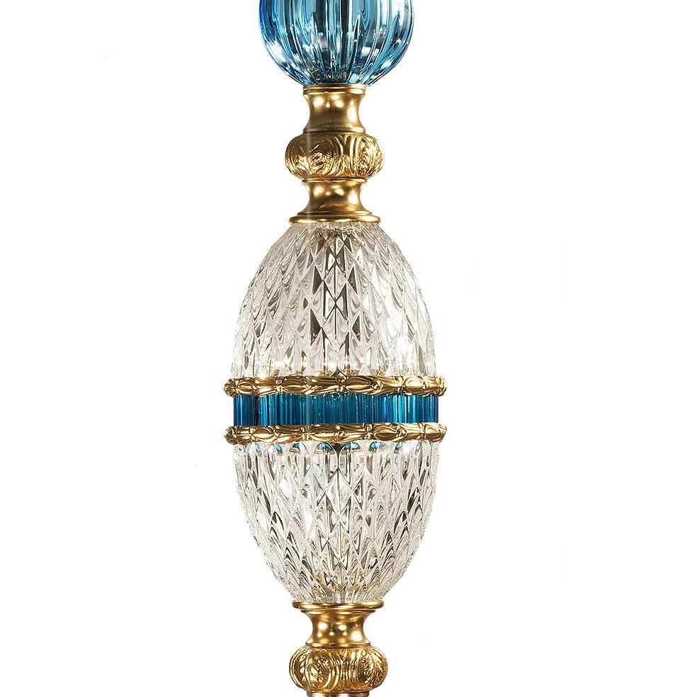 6-Licht-Kronleuchter aus Kristall und Bronze aus dem 21. Jahrhundert  im Stil von Luigi XVI. (Louis XVI.) im Angebot
