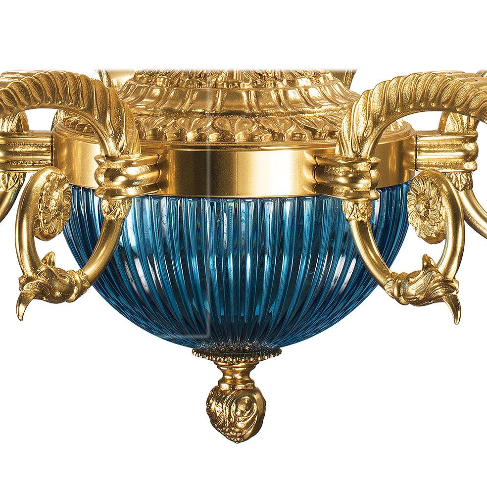 Italian 21st-Century, 6-Lights Crystal and Bronze Chandelier  in Style Luigi XVI For Sale