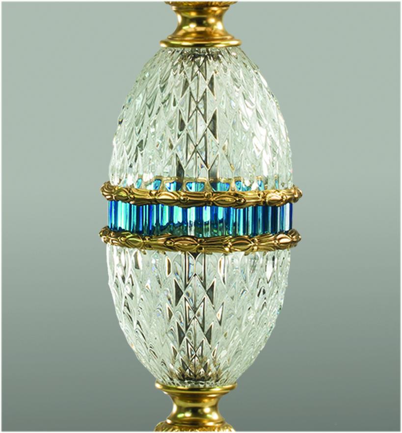 Tischlampe aus Kristall und Bronze mit 6 Lichtern im Stil von Luigi XVI. aus dem 21. Jahrhundert (Louis XVI.) im Angebot