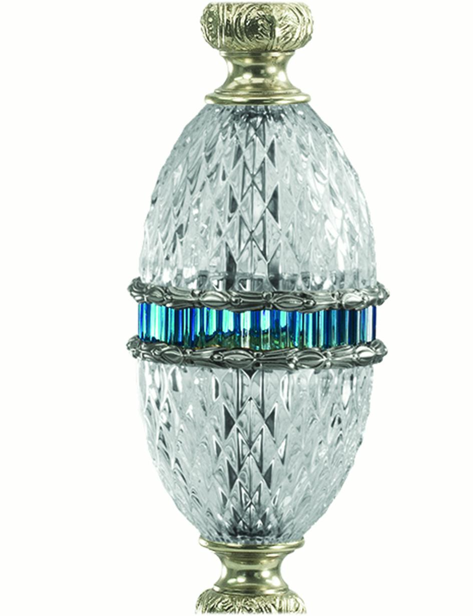 Italian 21st-Century, 6-Lights Crystal and Bronze Table Lamp in Style Luigi XVI For Sale