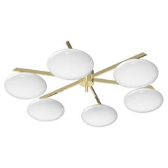 Lámpara de techo simétrica de latón Siglo XXI 6 Lune, A. Lelii, 2019, Italia, EE.UU.