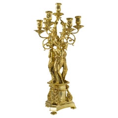 21st Century, 7-flame golden Bronze Candelabra