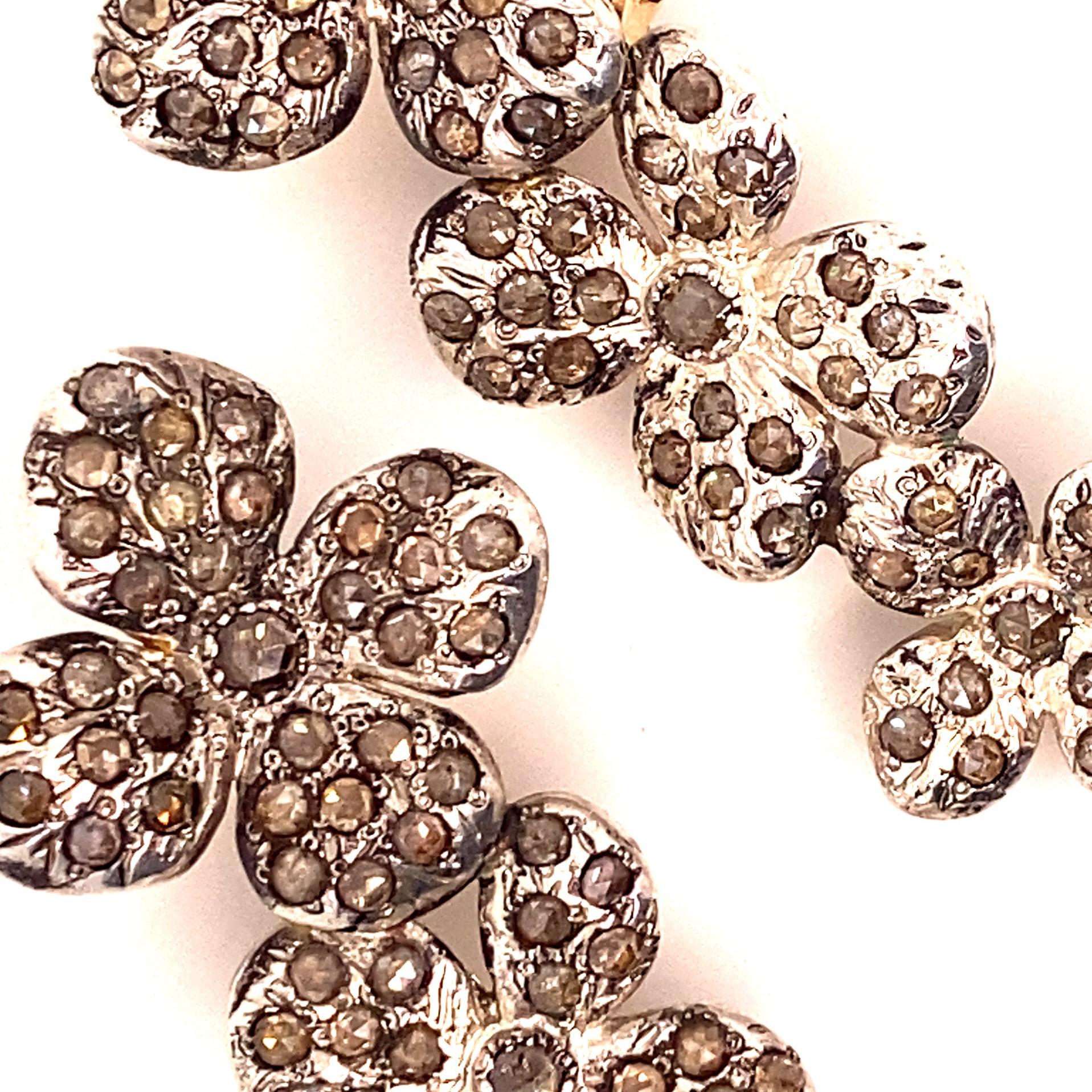 Boucles d'oreilles du 21e siècle en or rose 9 carats et argent 925 taillé en rose Neuf - En vente à Palermo, Italy PA