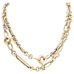 21st Century Sterling 
18K-Gold Chain Link 36" Opera Necklace By, David Yurman