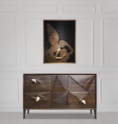21st Century A-Braccio Inlaid Wood and Metal Framework, Made in Italy by Hebanon