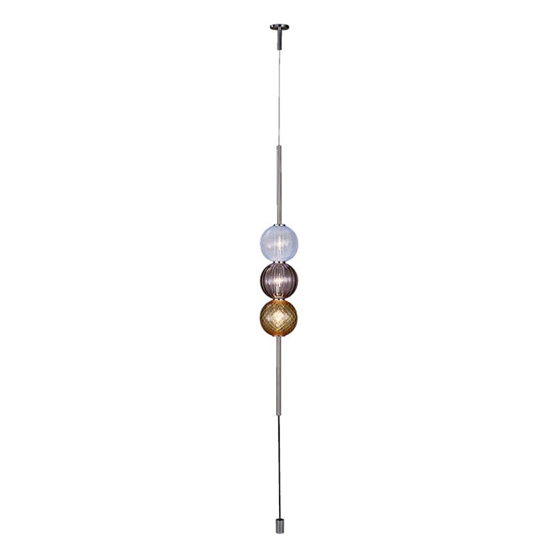 21st Century Abaco Shape 1, 3 Sphere Suspension Light in Amber Yellow/Amthyste en vente