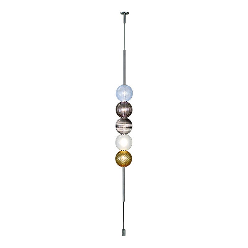 Suspension lumineuse en forme d'ormeau du 21e sicle, 5 sphres, multicolore