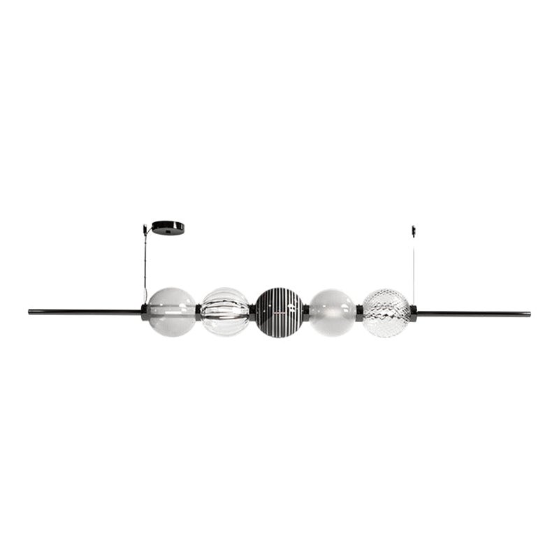 Suspension lumineuse en cristal/gris/blanc laiteux 2, 5 sphères du 21e siècle